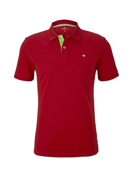 basic Polo with contrast - 12880/brilliant red