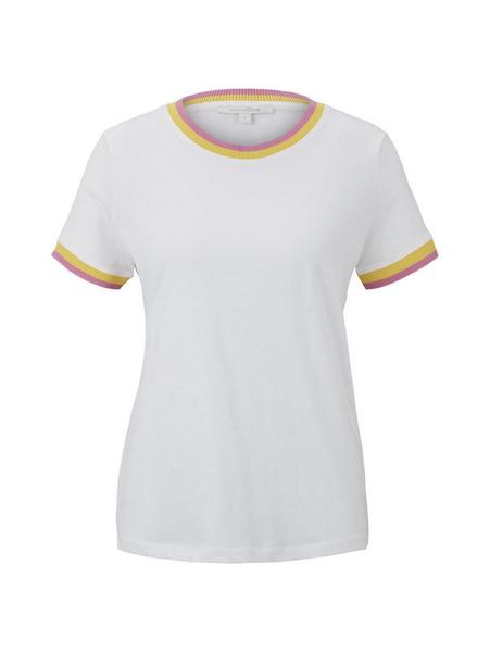 jersey tee with contrast neck - 10332/Off White