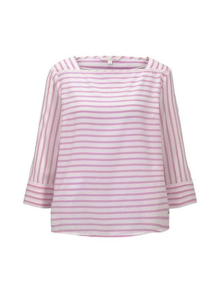 striped carree  blouse - 21358/rose white stripe