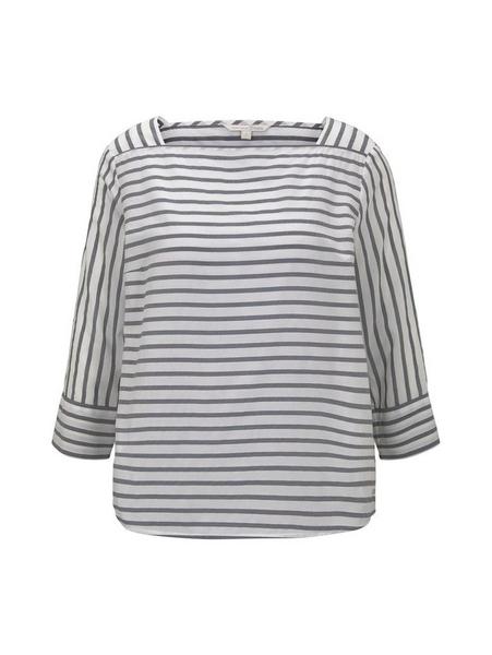 striped carree  blouse - 21355/navy white stripe