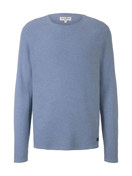 zigzag structured crewneck - 21438/soft light blue