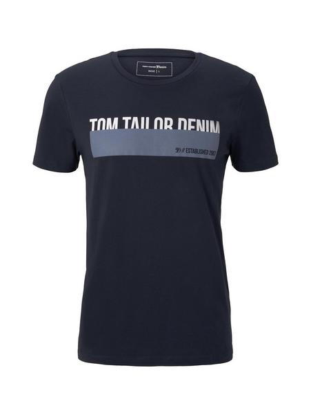 T-shirt with print - 10668/Sky Capitain Blue