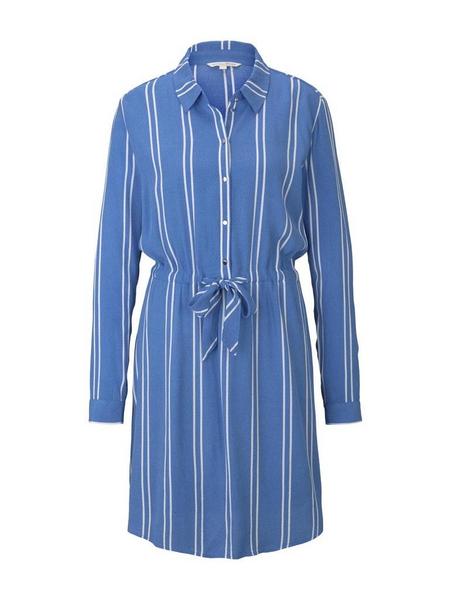 printed shirt dress - 21580/blue white stripe