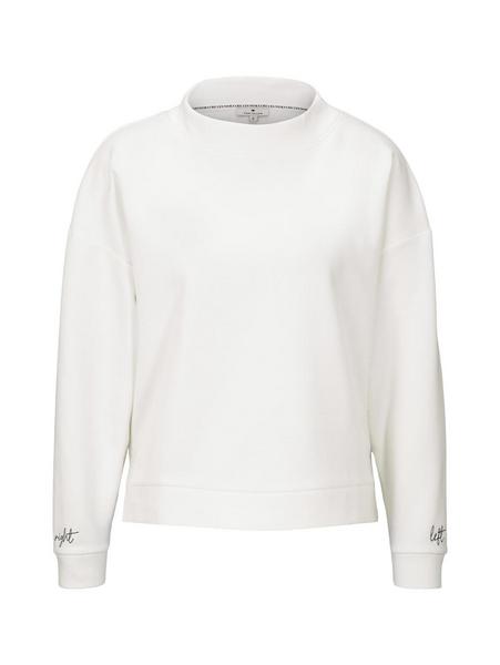 Sweatshirt stand-up collar - 10315/Whisper White