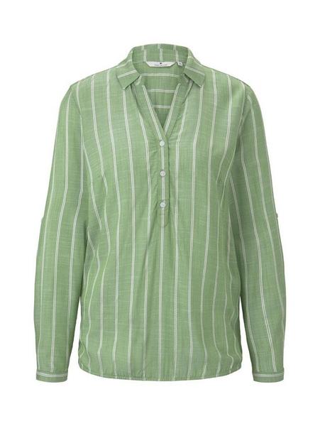 blouse with collar  striped - 21397/green stripe v