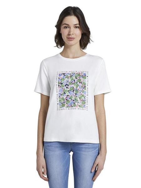 T-shirt modern printshirt - 10315/Whisper White