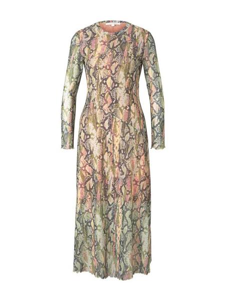 fitted snake print mesh dress - 22053/colourful sn