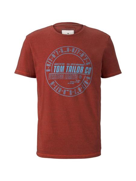 print t-shirt with overdye - 22389/red overdye str