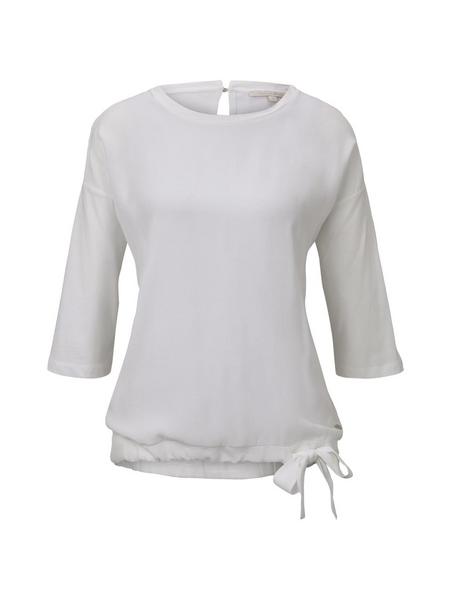 fabric mix top - 10332/Off White