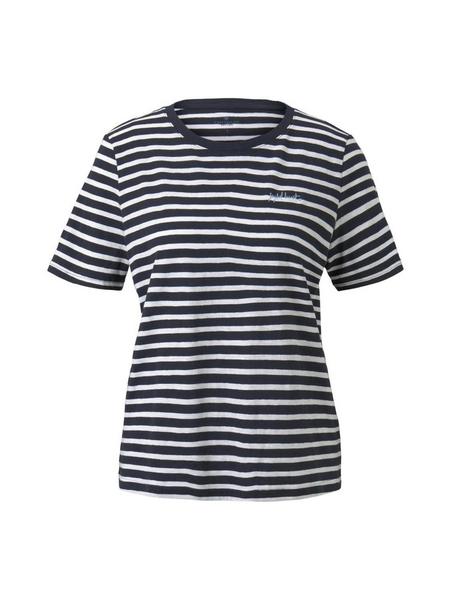 t-shirt crew neck print - 23959/navy offwhite stri