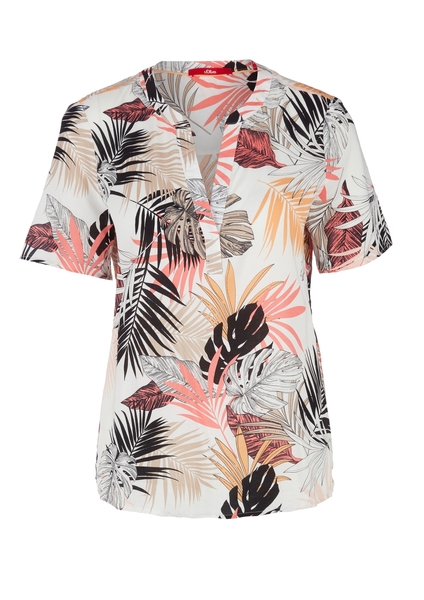 Bluse kurzarm - 02A3/creme AOP