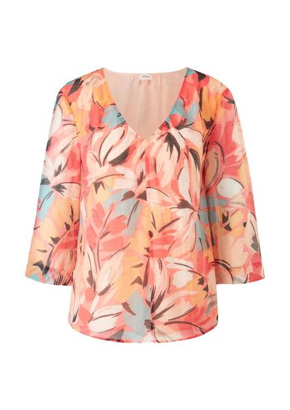 Bluse 3/4 Arm - 45A4/coral AOP