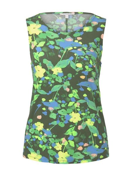 fluent print top - 22510/green flower print