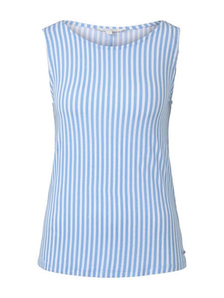 fluent print top - 22571/blue white vertical strip