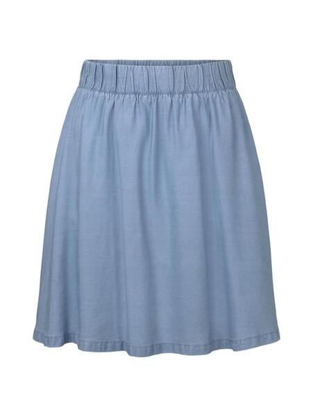 flared chambray skirt - 10151/light stone bright b