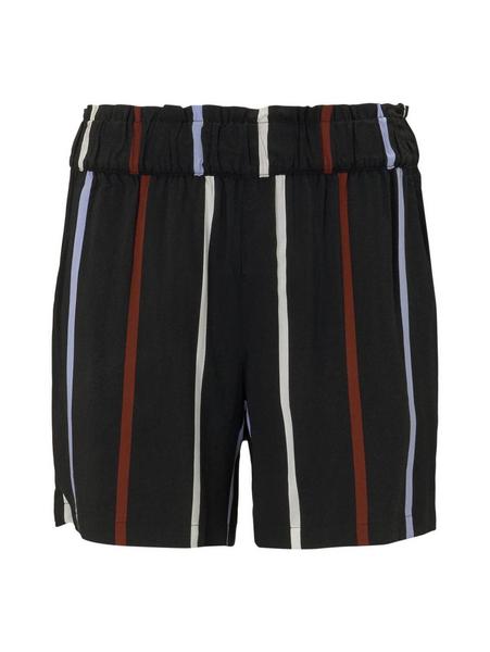 Relaxed shorts - 22711/black blue rust stripe