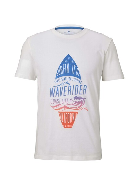 tee with color print - 10332/Off White