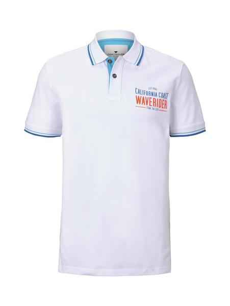 decorated polo - 20000/White