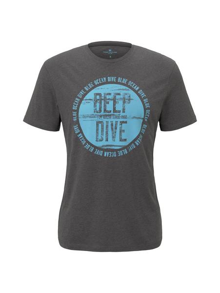 t-shirt with print - 15101/Tarmac Grey Melange