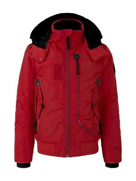 padded blouson with hood - 12830/Samba Red
