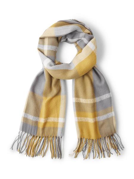 cosy checked scarf - 24675/yellow grey check