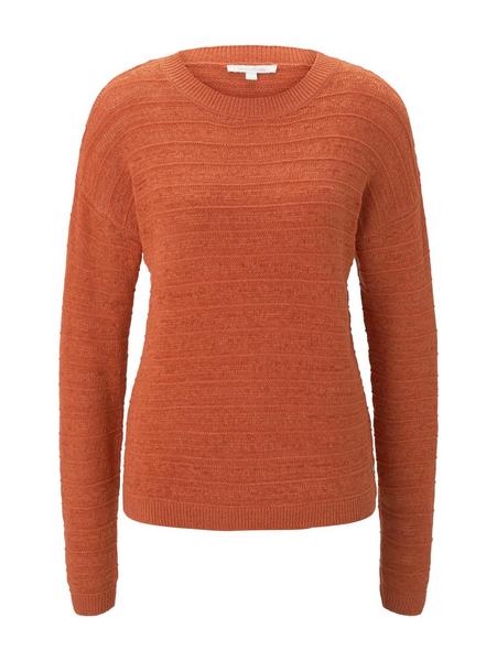 structured pullover - 23932/ziegelrot