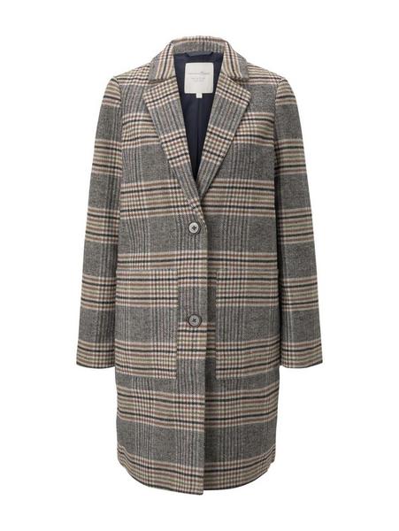 check blazer coat - 24441/grey beige check