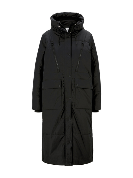 padded long coat - 14482/Deep Black