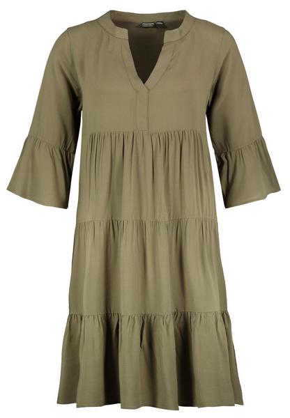 Kleid mit Volants,midi,3/4 