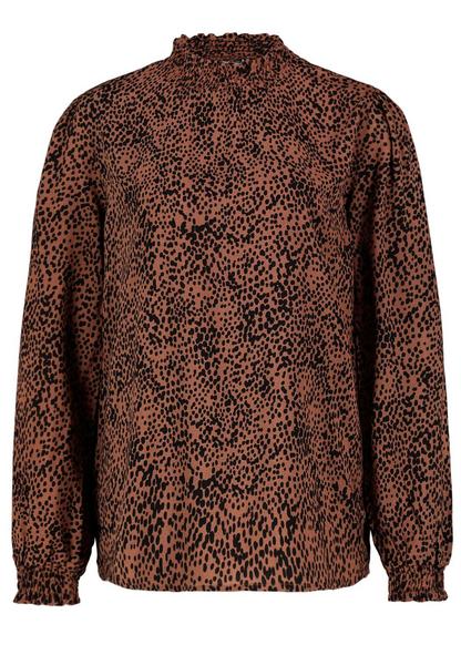 DOB Bluse, langarm, Rundhals mit ge - 21300/leo: c