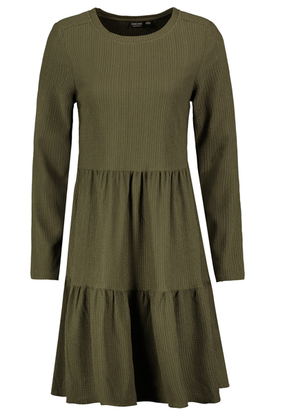 DOB Kleid, midi, Rundhals mit Blende,lange Ärmel, 2 Teilungsnähte