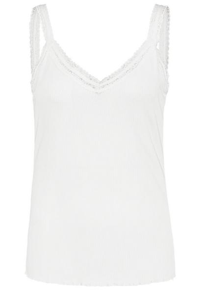 DOB Top,Rippe, Spitzentape an Aussc - 22000/white