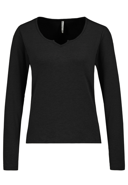 DOB Shirt, langarm,tiefer ausschnit mit kleinem U,piping am ausschnitt, rippeinq.:AR-875