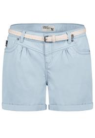DOB Shorts, vordere Eingriffstaschen mit Piping,spezielle Coinpocket, Passe vorne mit Kräusel,Turn-up, schmaler Gürtel