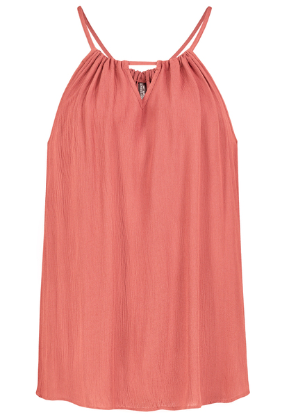 DOB Bluse, Raffung am Hals, V-Aussc - 11300/sunset