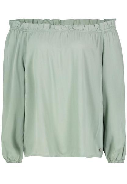 Schlupfbluse, weiter Carmen-Ausschn - 12200/Jadeit