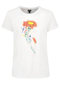 DOB T-shirt,kurzarm,Rundhals mit Blende, Necktape, Druck"aquarell flower"