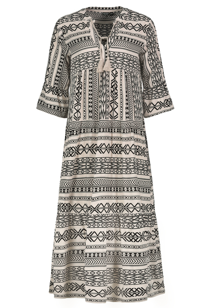 Kleid mit Volants,MAXI,3/4 