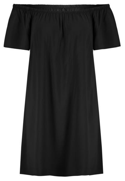 Kleid, Carmen-Ausschnitt mit Gummiz - 24000/black