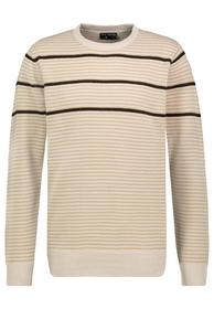 HAKA Strick Pullover, langarm, Rundhalsmit Rippblende, Ärmelsaum und Saum mit Rippe, Konstraststreifen