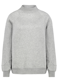 DOB Sweat, oversize, langer Raglanärmel mit Teilungsnähten, Stehkragen aus Rippe, Ärmelsaumund Saum aus Rippe