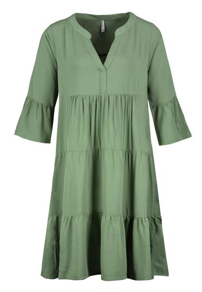 Kleid mit Volants,midi,3/4 