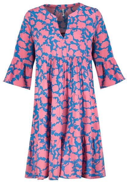 Kleid mit Volants,midi,3/4 