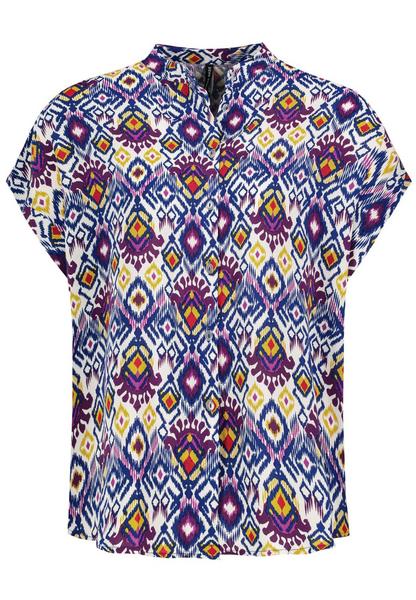 DOB Bluse, kurzarm, Rundhals mit St - 16300/ethno: