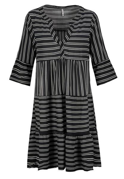 Kleid mit Volants,midi,3/4 