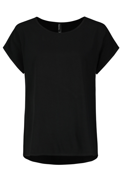 DOB Bluse, Rundhals mit Piping, 