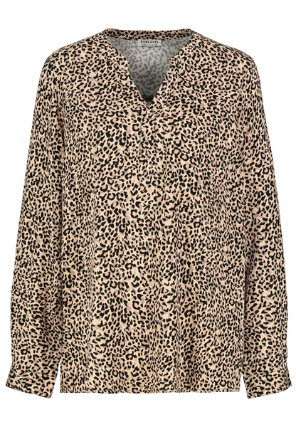 DOB Bluse, langarm mit Manschette, - 21001/leo: br