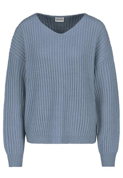 DOB Strick Pullover, langarm, V-Aus - 19300/mornin