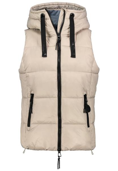 Kurze Steppweste, grosse Kapuze mit - 20400/string