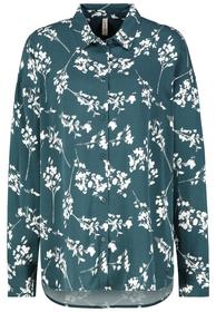 DOB Hemdbluse, überschnittene Schul, floral: dark sea green-offwhite
